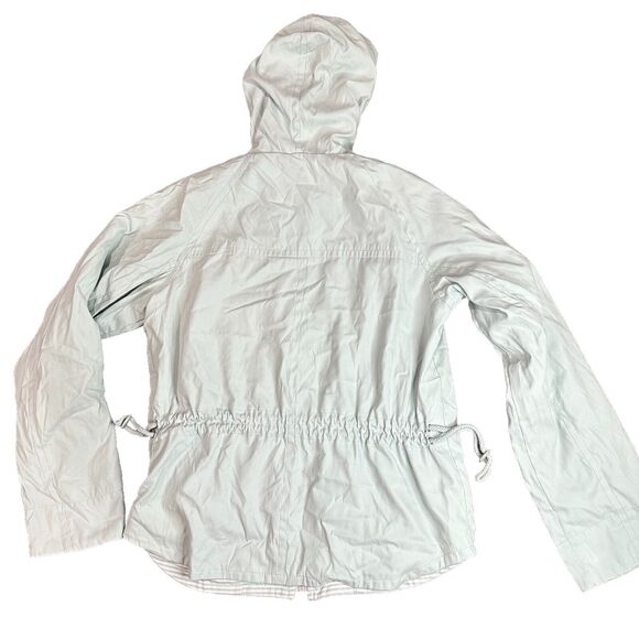 Mulberry Street Jacket Coat Mint Green Hooded Full Zip Cinch Waist Women’s M - Picture 6 of 7